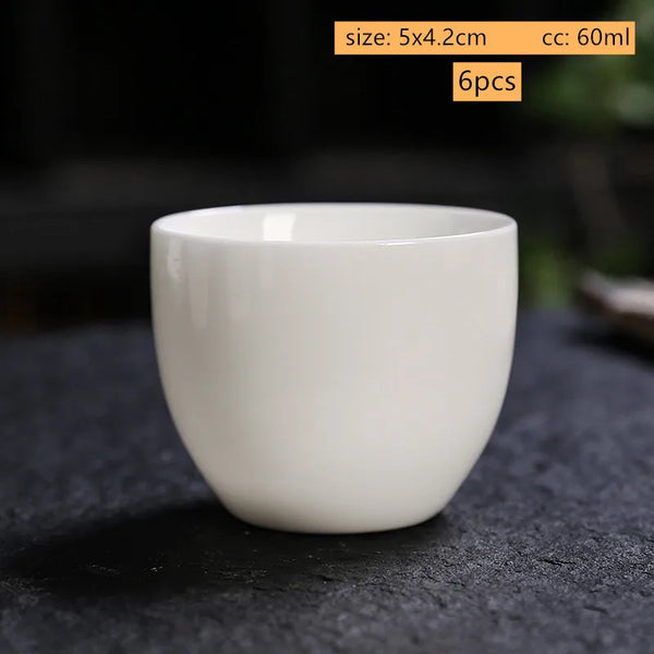 White Painted Porcelain Tea Cup-ToShay.org