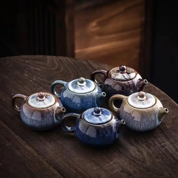 Blue Star Glaze Ceramic Teapot-ToShay.org