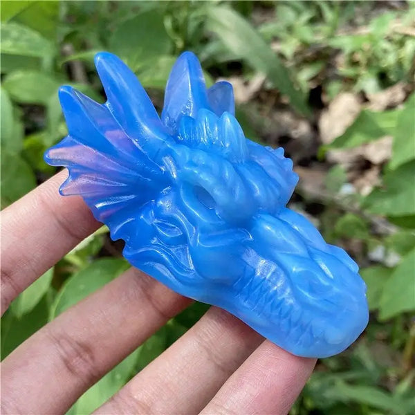 Blue Opalite Dragon Skull-ToShay.org