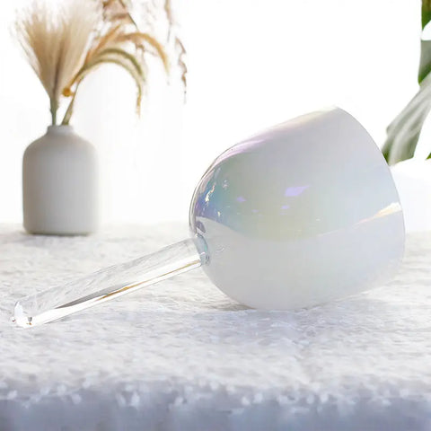 White Frosted Crystal Handle Bowl-ToShay.org