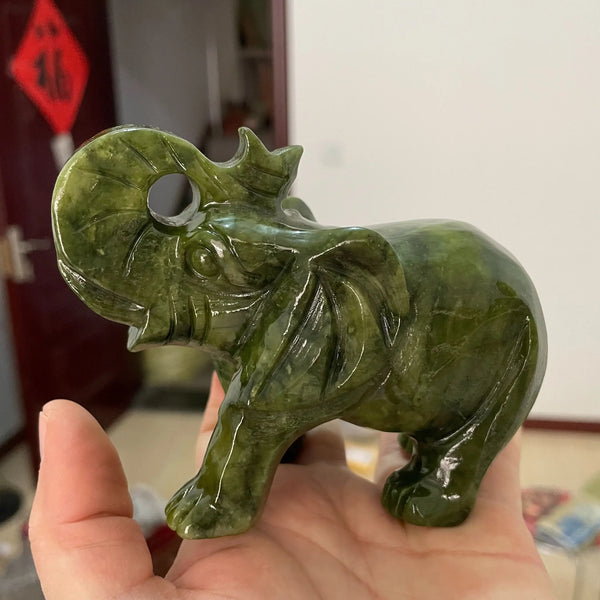 Green Jade Elephant Statue-ToShay.org