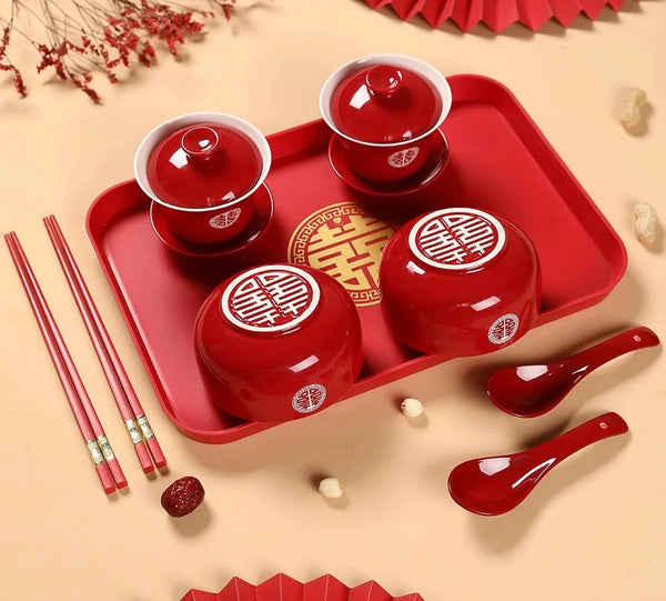 Red Ceramic Tea Bowls-ToShay.org