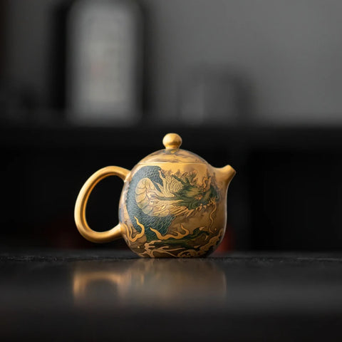 Gold Porcelain Teapot-ToShay.org