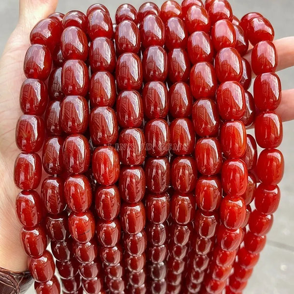 Red Agate Barrel Beads-ToShay.org