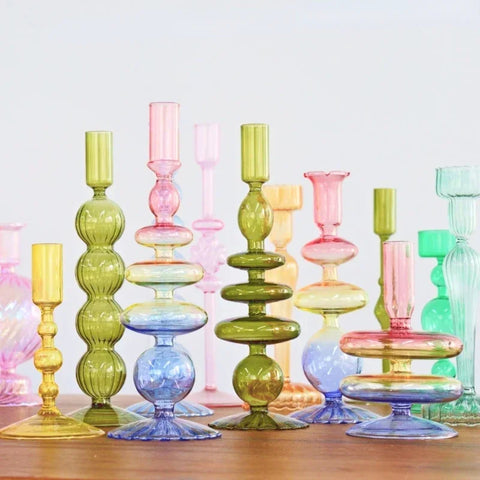 Glass Coloured Candle Holders-ToShay.org