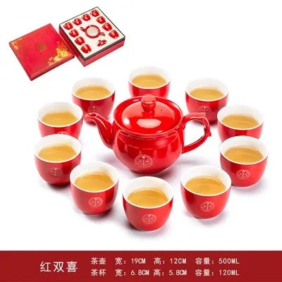 Red Ceramic Tea Sets-ToShay.org