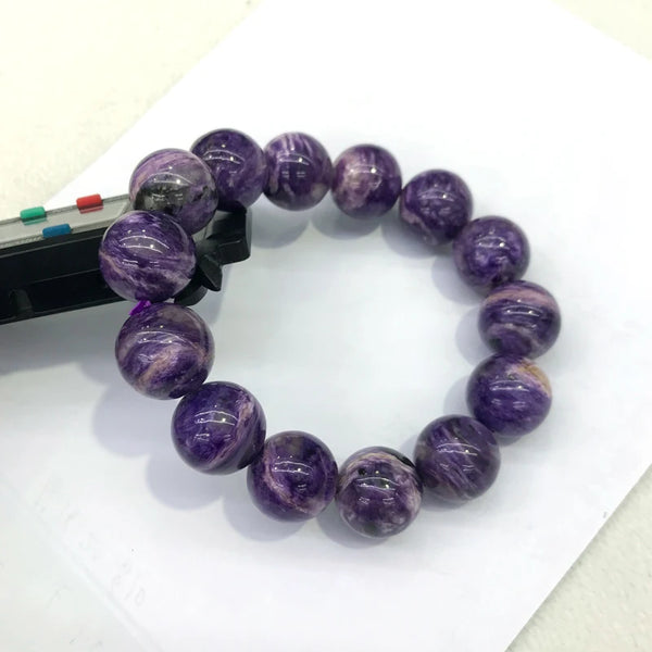 Purple Charoite Bead Bracelet-ToShay.org