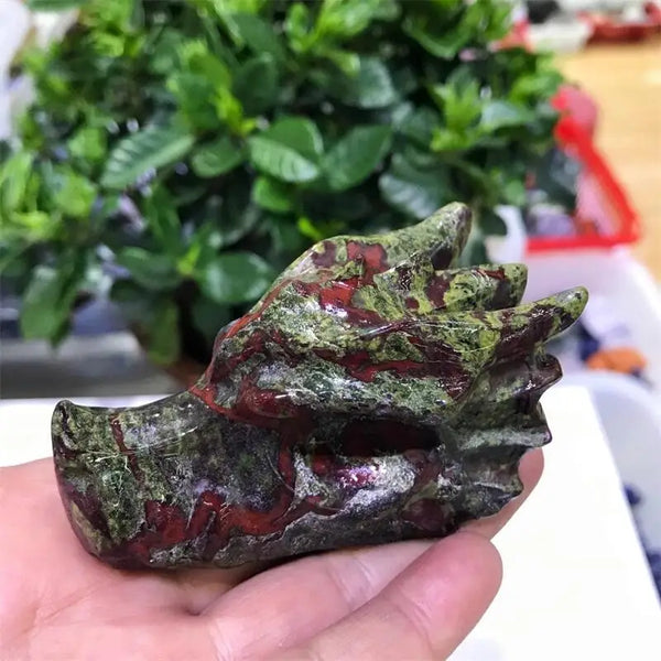 Green Dragon Blood Stone Skull-ToShay.org