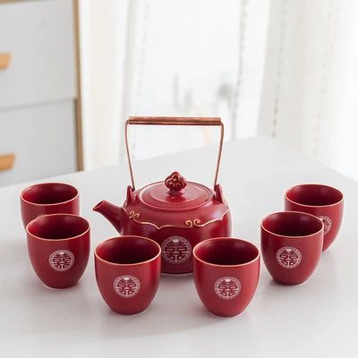 Red Ceramic Tea Sets-ToShay.org