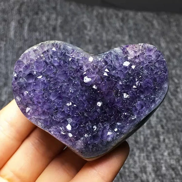 Purple Amethyst Cluster Heart-ToShay.org