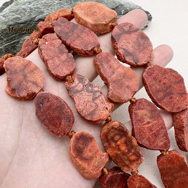 Red Coral Slice Beads-ToShay.org