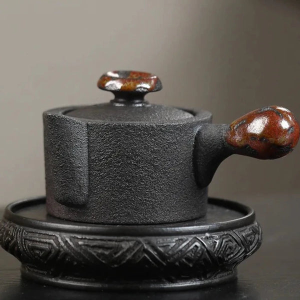 Black Rust Glaze Clay Teapot-ToShay.org