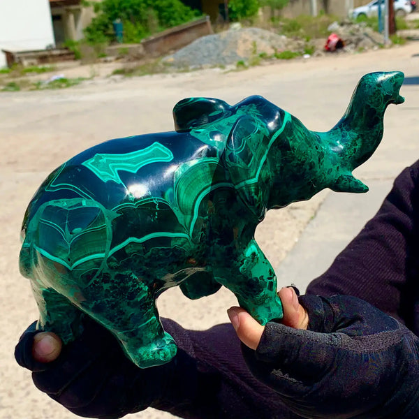 Green Malachite Elephant-ToShay.org