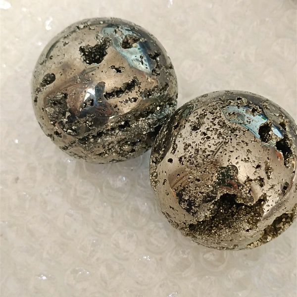 Silver Iron Pyrite Stone Ball-ToShay.org