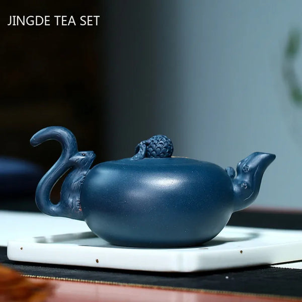 Blue Azure Clay Teapot-ToShay.org