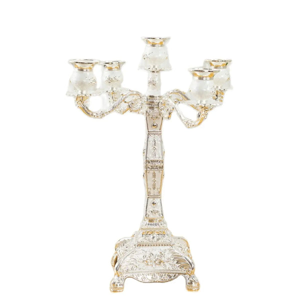 Silver Embossed Candelabra-ToShay.org