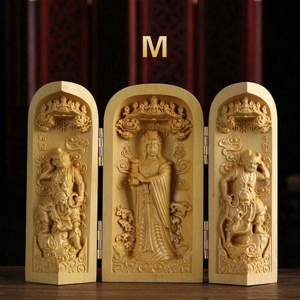 Wood Guanyin Buddha Box-ToShay.org