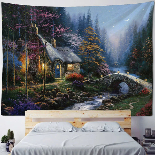 Forest Cottage Tapestry-ToShay.org