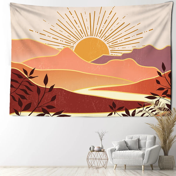 Mountain Sunrise Art Tapestry-ToShay.org