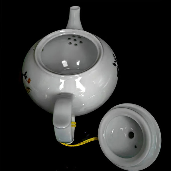 White Painted Porcelain Teapot-ToShay.org