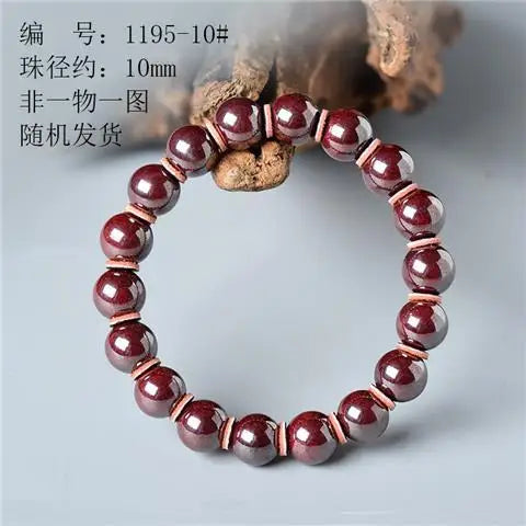 Red Cinnabar Bead Bracelet-ToShay.org