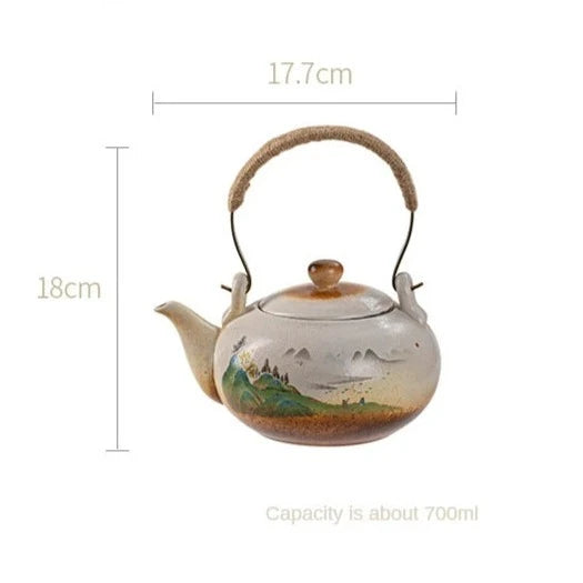 Pottery Landscape Tea Pot-ToShay.org