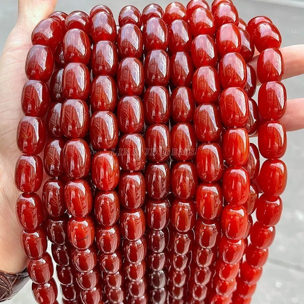 Red Agate Barrel Beads-ToShay.org