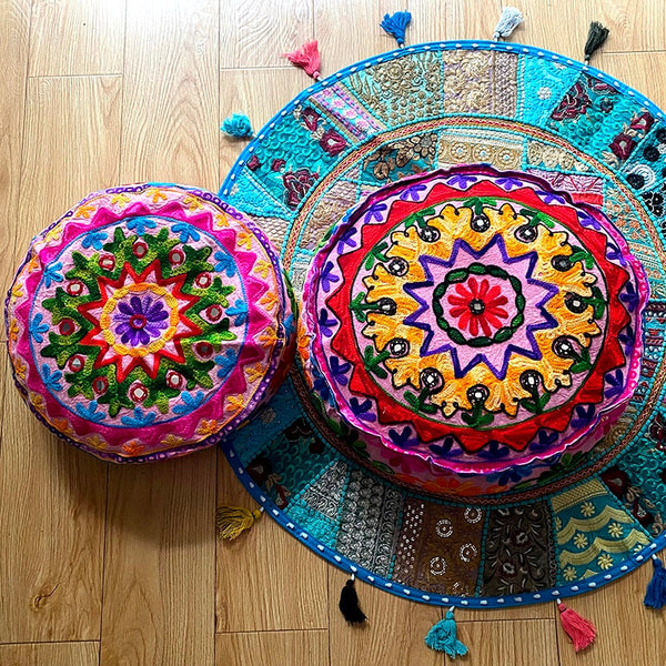 Patchwork Floor Cushion Cover-ToShay.org