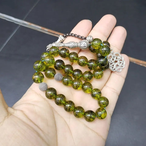 Green Olive Crystal Prayer Beads-ToShay.org