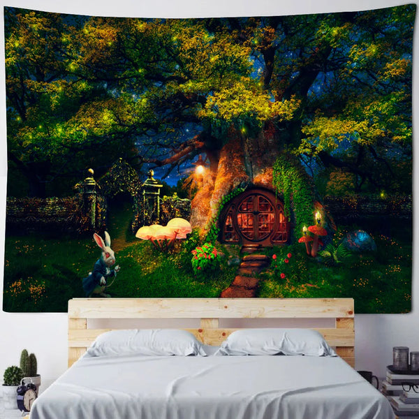 Mushroom Art Tapestry-ToShay.org