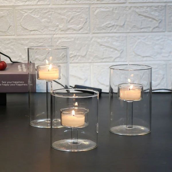 Clear Glass Tealight Holder-ToShay.org