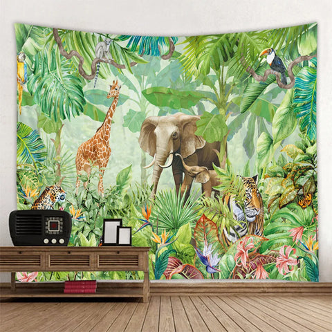 Jungle Animal Art Tapestry-ToShay.org