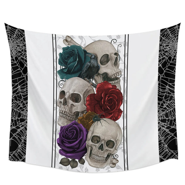 Black Skull Lace Tapestry-ToShay.org