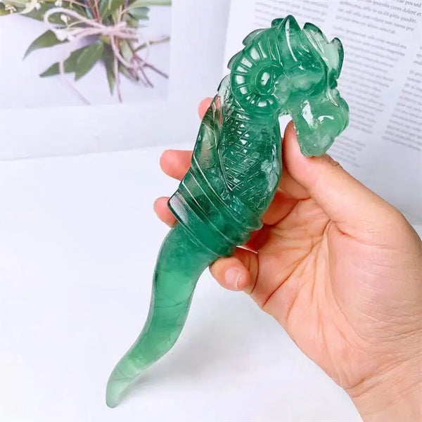 Green Fluorite Seahorse Sceptre-ToShay.org