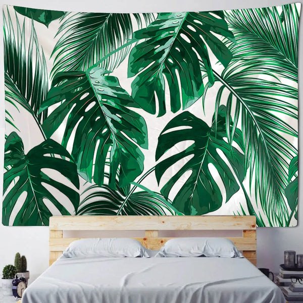 Tropical Plant Leaf Tapestry-ToShay.org