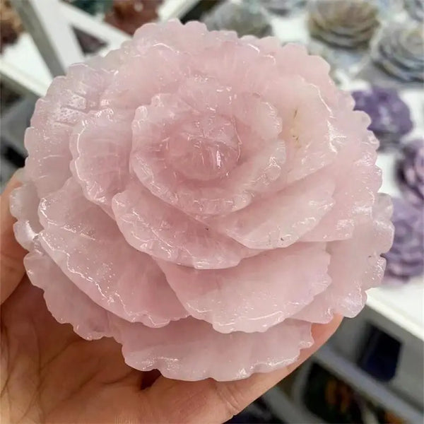 Pink Rose Quartz Flower-ToShay.org