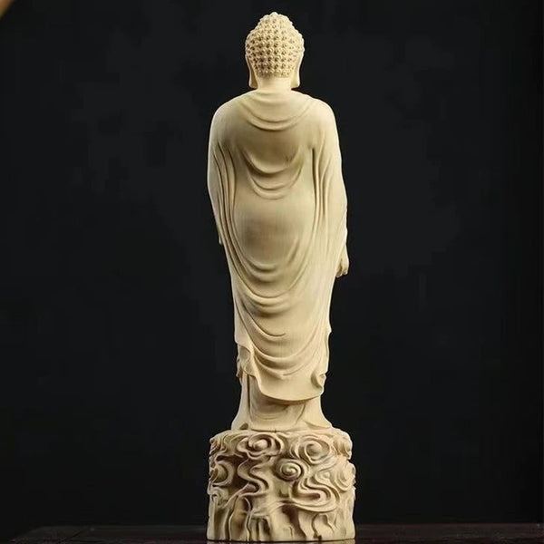 Wood Amitabha Buddha-ToShay.org