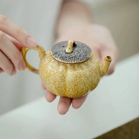 Pumpkin Porcelain Teapot-ToShay.org