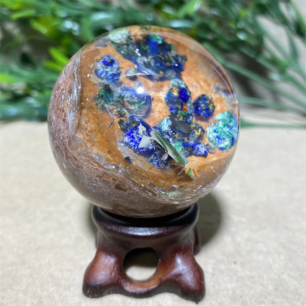 Blue Azurite Quartz Ball-ToShay.org