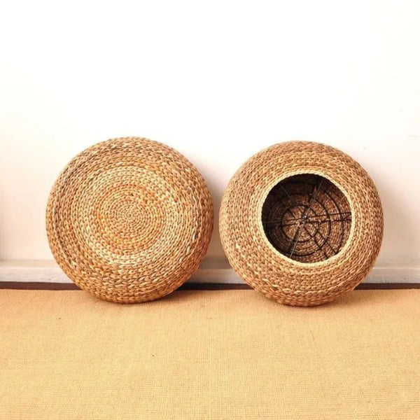 Weave Straw Pouf-ToShay.org