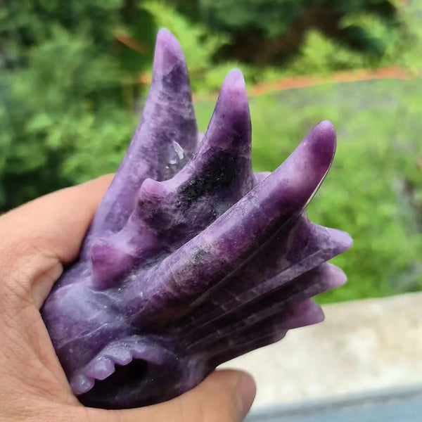 Purple Lepidolite Dragon Skull-ToShay.org