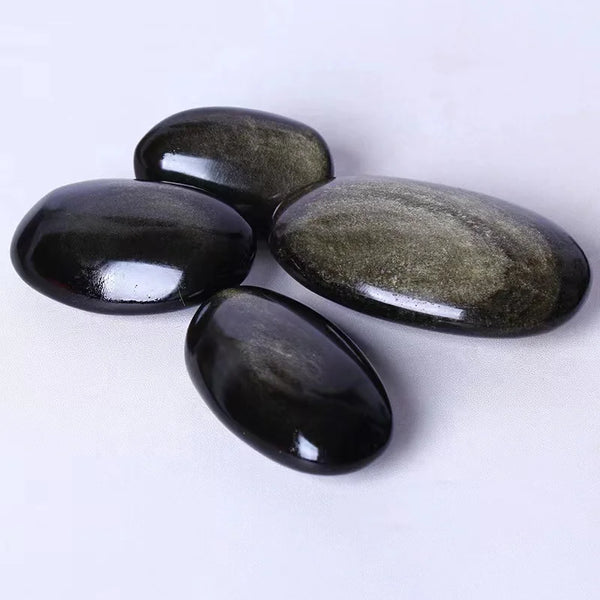 Black Gold Obsidian Palm Stones-ToShay.org