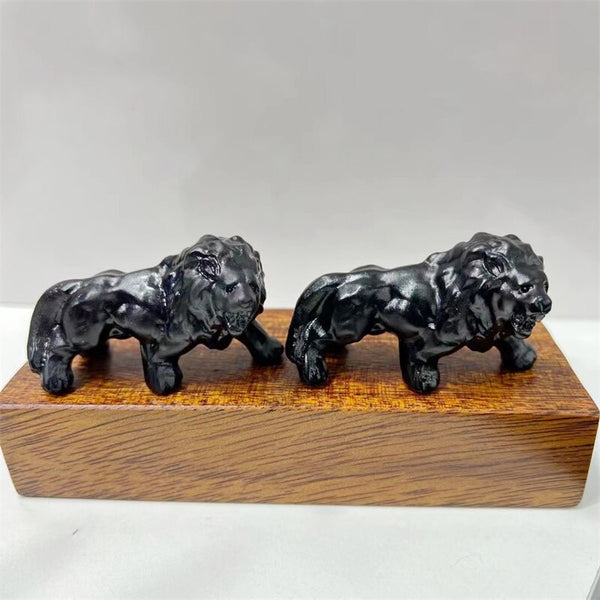 Black Obsidian Lion Statue-ToShay.org