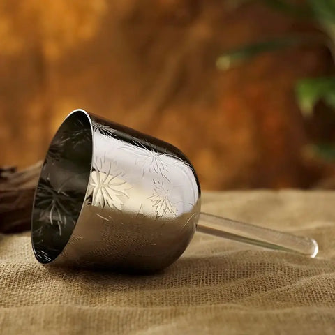 Silver Leaf Crystal Handle Bowl-ToShay.org