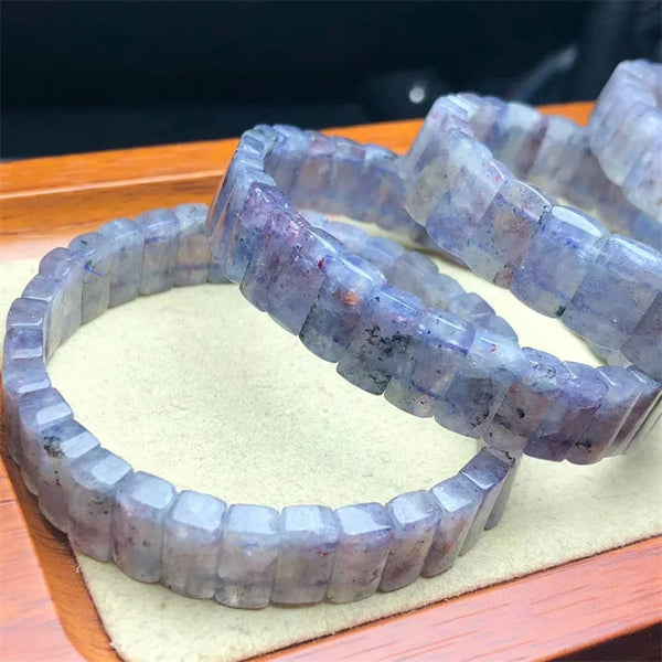 Blue Cordierite Crystal Bangle-ToShay.org