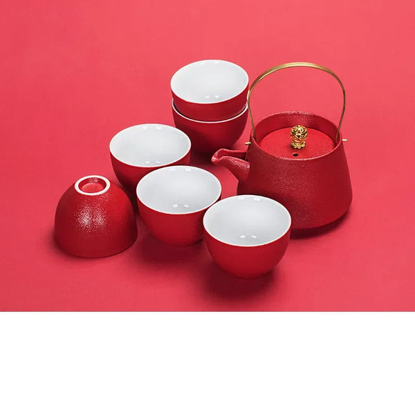 Red Ceramic Tea Sets-ToShay.org