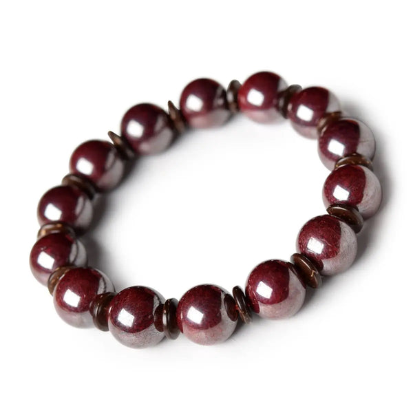 Red Cinnabar Bead Bracelet-ToShay.org