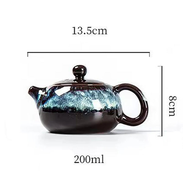 Blue Glazed Ceramic Teapot-ToShay.org