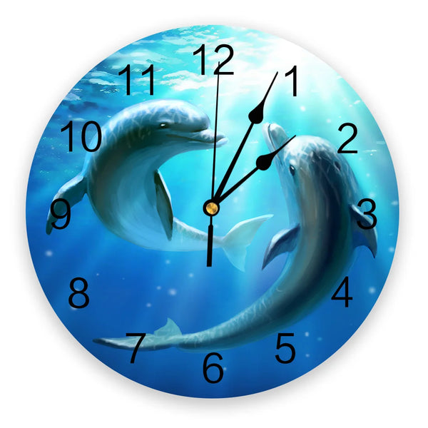 Sea Wave Dolphin Wall Clock-ToShay.org