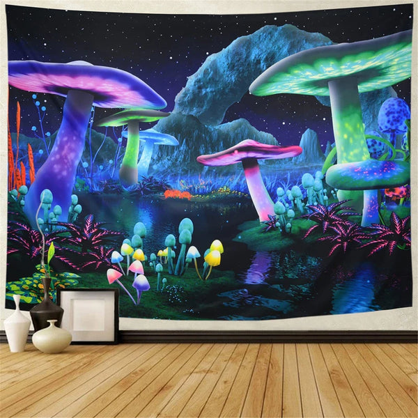 Mushroom Forest Tapestry-ToShay.org